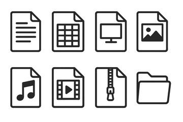The various formats of computer files are documents, spreadsheets, presentations, images, audio, video, compressed zip files, and folders