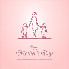 Happy Mothers Day Social Media Post Design for Heartfelt Wishes and Love


