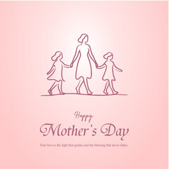 Happy Mothers Day Social Media Post Design for Heartfelt Wishes and Love

