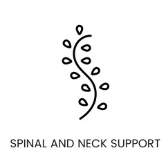 Symbol of spinal and neck support used for orthopedic pillow promotions mattress branding and health-related content line icon in vector with editable stroke
