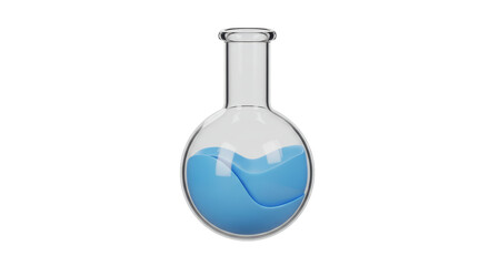 Isolated Laboratory Beaker with Blue Liquid