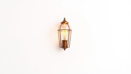 Vintage wall lamp on white backdrop