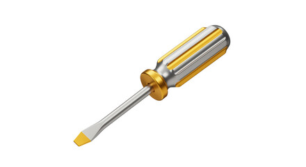Fototapeta premium Isolated Yellow and Silver Screwdriver Repairing Tool