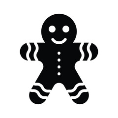 Download our premium glyph style icon of gingerbread cookie