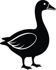 Goose silhouette icon vector flat design on white background.