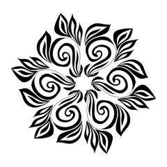 black and white floral element