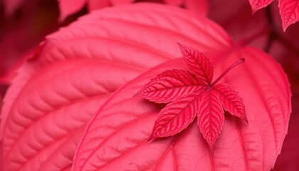 Vivid pink leaves close-up