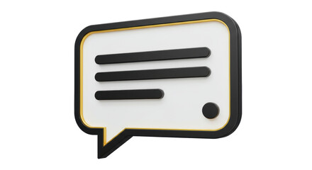 Isolated Speech Bubble with Three Lines