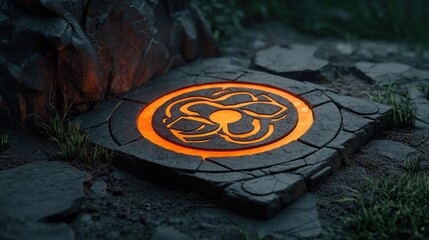 A luminous magic circle etched into ancient stone