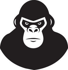 gorilla head silhouette vector