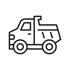 Truck vector icon in line style. Simple and minimalist industrial and factory theme icons