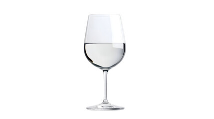 Empty crystal wine glass on a white background