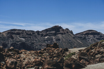Fototapeta premium volcanic landscape in tenerife island lunar landscape moon huge rocks arid desert