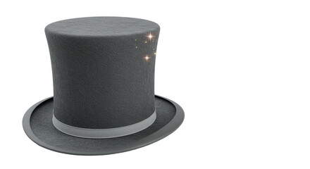 Isolated Grey Top Hat with Sparkles