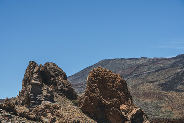 volcanic landscape in tenerife island lunar landscape moon huge rocks arid desert