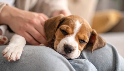 Fototapeta premium dog sleeping on the couch