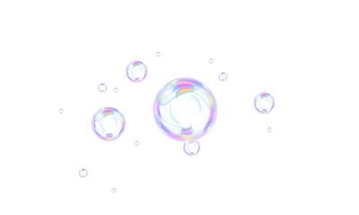 Floating Air Bubbles PNG Isolated on White for Hygiene, Spa, and Relaxation Design