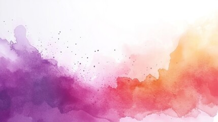 Abstract Watercolor Background with Purple and Orange Hues