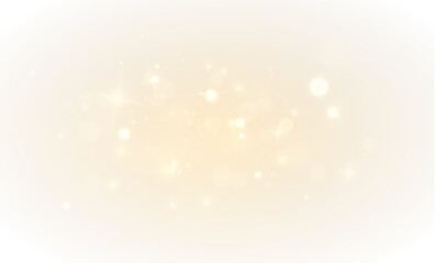 Glittering starburst and glowing particles with dust and golden light. Isolated PNG