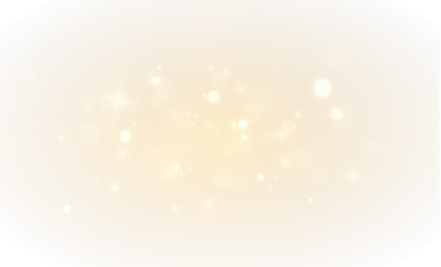 Glittering starburst and glowing particles with dust and golden light. Isolated PNG