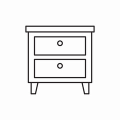 Wooden drawer cabinet furniture icon vector sign