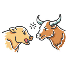 bulls and bears icon, bulls and bears vector illustration-simple illustration of bulls and bears, perfect for bulls and bears logos and icons
