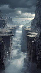 Majestic Waterfall Cascading Through Lush Green Forest in Yosemite National Park – Stunning Nature Landscape with Rocks, River, and Clear Blue Sky