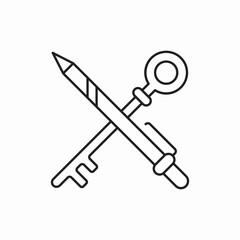 Pen ruler design tools icon vector sign
