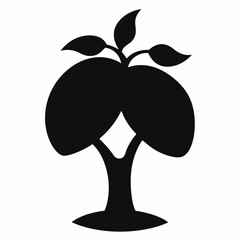 Mango Tree silhouette icon on white background