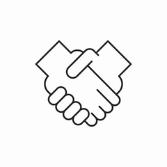 Business partnership handshake deal icon vector sign