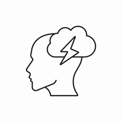 Mind lightning fast thinking icon vector sign