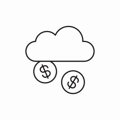Cloud money finance service icon vector sign