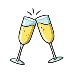 champagne glass icon, champagne glass vector illustration-simple illustration of champagne glass, perfect for champagne glass logos and icons