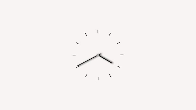 Abstract clock icon animation. Digital and analog clock 24 hours isolated on white background.
