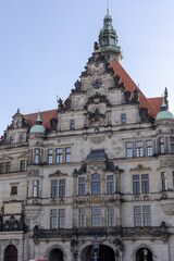 Fototapeta premium Ancient architecture of the German city of Dresden. Facades of ancient buildings in the historical part of the city