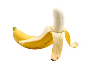 Half Peeled Banana with Natural Imperfections