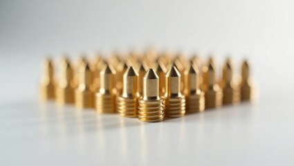 Fototapeta premium Golden Precision Components in an Array
