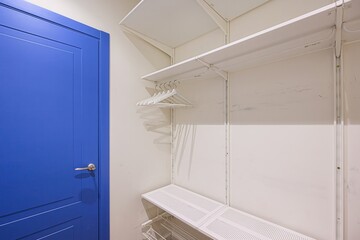 interior apartment room dressing room, hangers, storage system