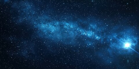 A minimalist deep-space composition with scattered stars and a single glowing celestial object