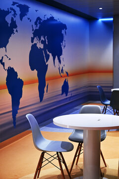 Interior of travel agency