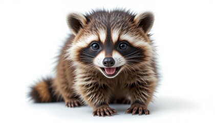 Obraz premium Adorable Baby Raccoon Kit Studio Portrait