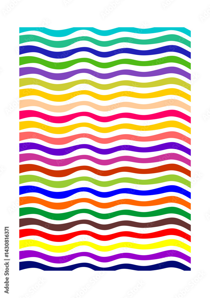 Poster abstract pattern of wavy horizontal lines with colorful colors. abstract texture background with rai