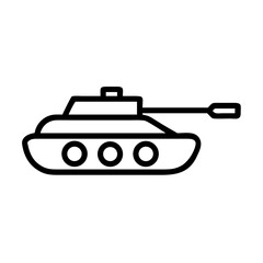 Tank icon black line art vector