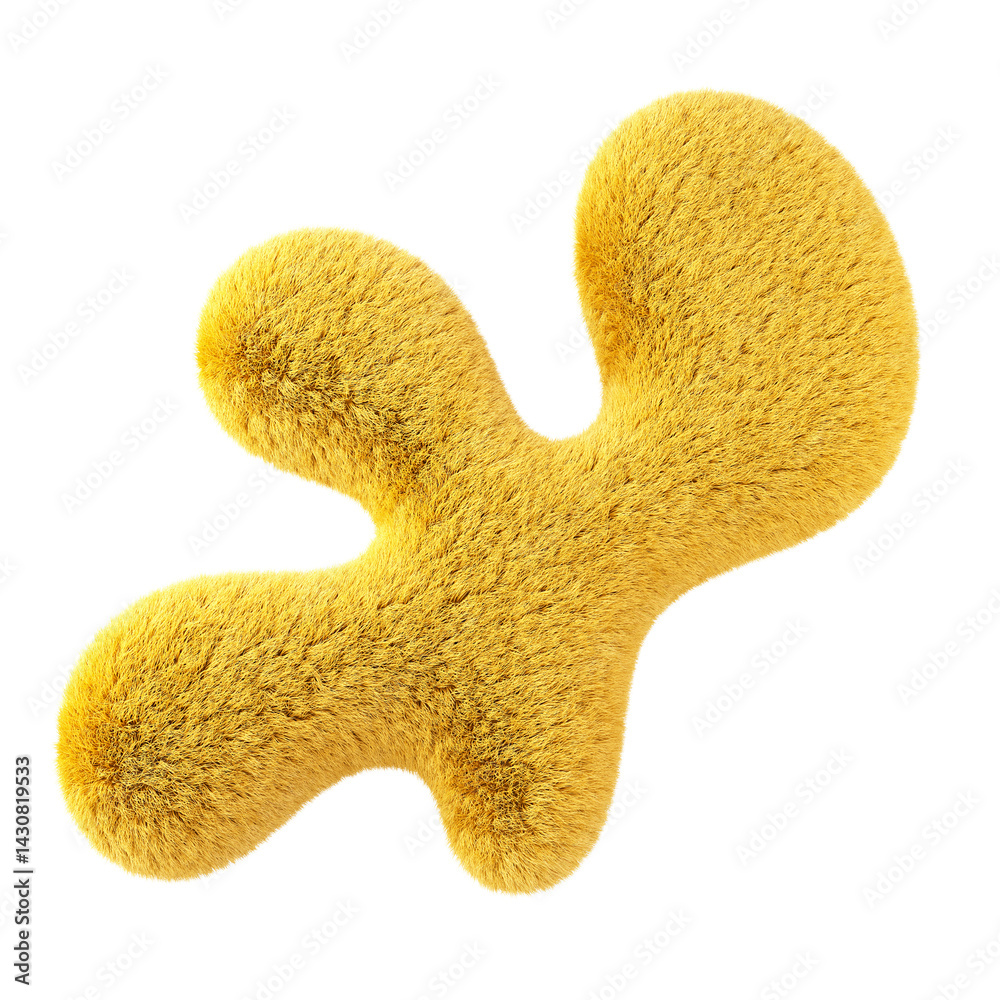 Poster plush splash shape isolated on white background. 3d design element.