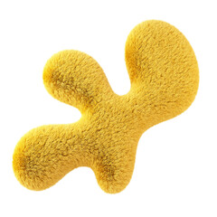 Plush splash shape isolated on white background. 3d design element.
