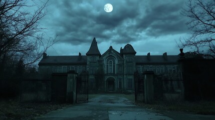 Eerie Moonlit Manor: A Gothic Architectural Masterpiece