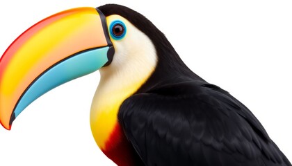 Closeup of a Vibrant Toucan with a Large Beak