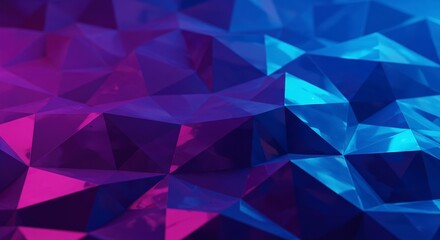 Obraz premium Abstract Geometric Background with Blue and Pink Triangles