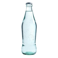 Glass Bottle of Sparkling Water on Transparent Background