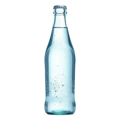 Glass Bottle of Sparkling Water on Transparent Background